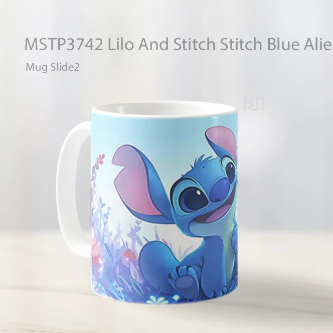 Lilo And Stitch Stitch Blue Alien Mug Gelas Keramik MSTP3742 - All-side / Desain