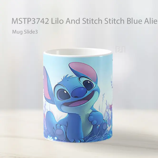 Lilo And Stitch Stitch Blue Alien Mug Gelas Keramik MSTP3742 - All-side / Desain