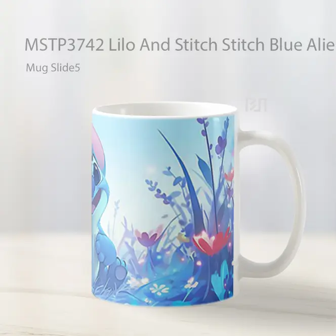 Lilo And Stitch Stitch Blue Alien Mug Gelas Keramik MSTP3742 - All-side / Desain