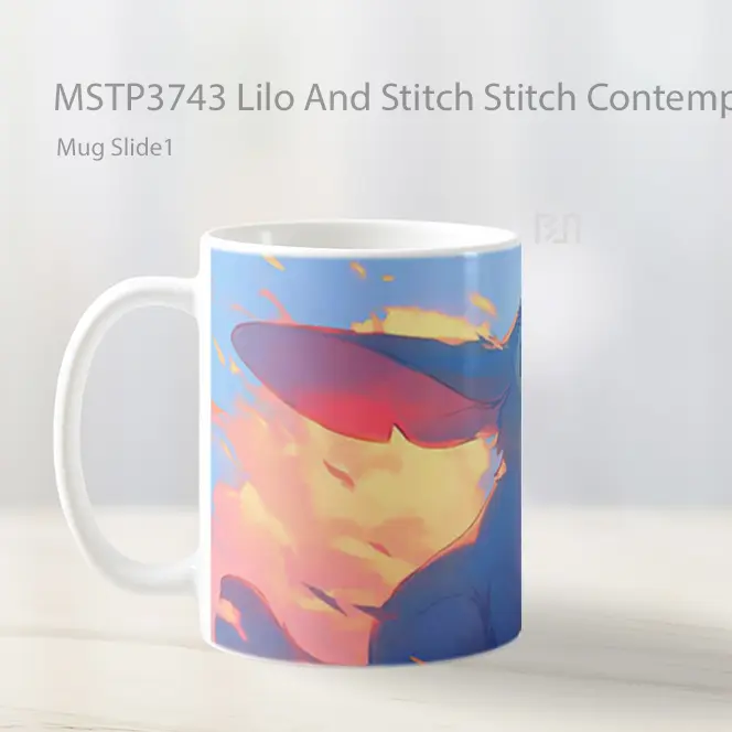 Lilo And Stitch Stitch Contemplating Sunrise Mug Gelas Keramik MSTP3743 - All-side / Desain
