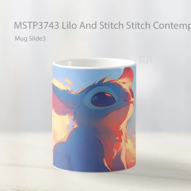 Lilo And Stitch Stitch Contemplating Sunrise Mug Gelas Keramik MSTP3743 - All-side / Desain