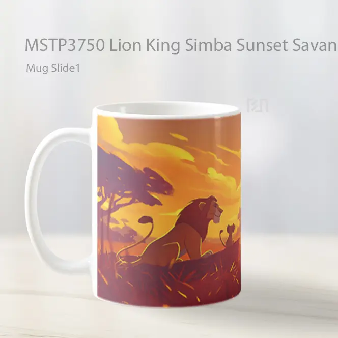 Lion King Simba Sunset Savanna Mug Gelas Keramik MSTP3750 - All-side / Desain