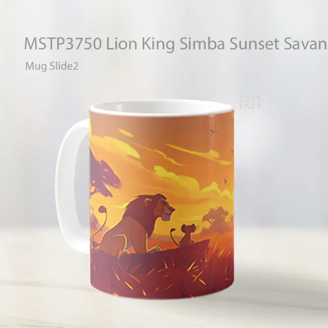 Lion King Simba Sunset Savanna Mug Gelas Keramik MSTP3750 - All-side / Desain