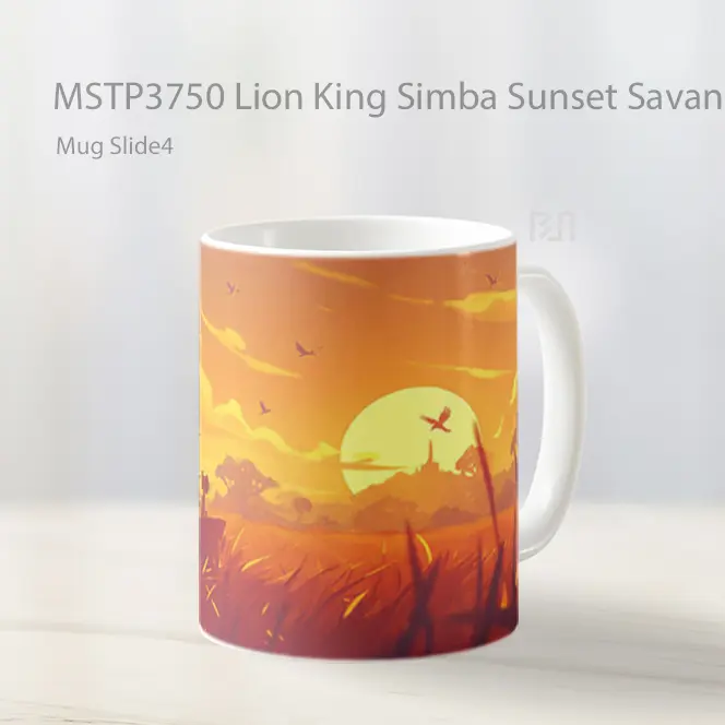 Lion King Simba Sunset Savanna Mug Gelas Keramik MSTP3750