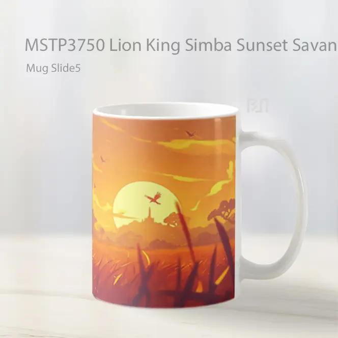Lion King Simba Sunset Savanna Mug Gelas Keramik MSTP3750 - All-side / Desain