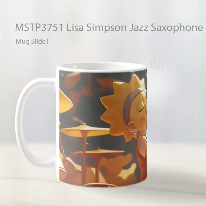 Lisa Simpson Jazz Saxophone Mug Gelas Keramik MSTP3751 - All-side / Desain
