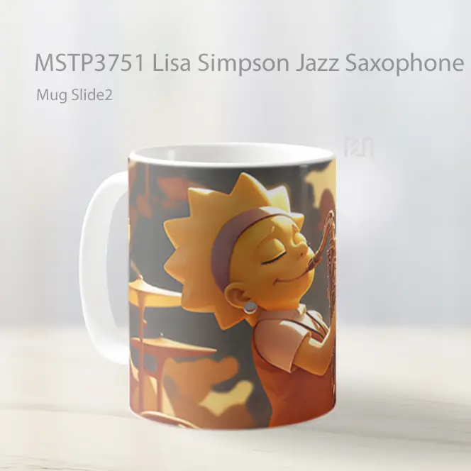 Lisa Simpson Jazz Saxophone Mug Gelas Keramik MSTP3751 - All-side / Desain