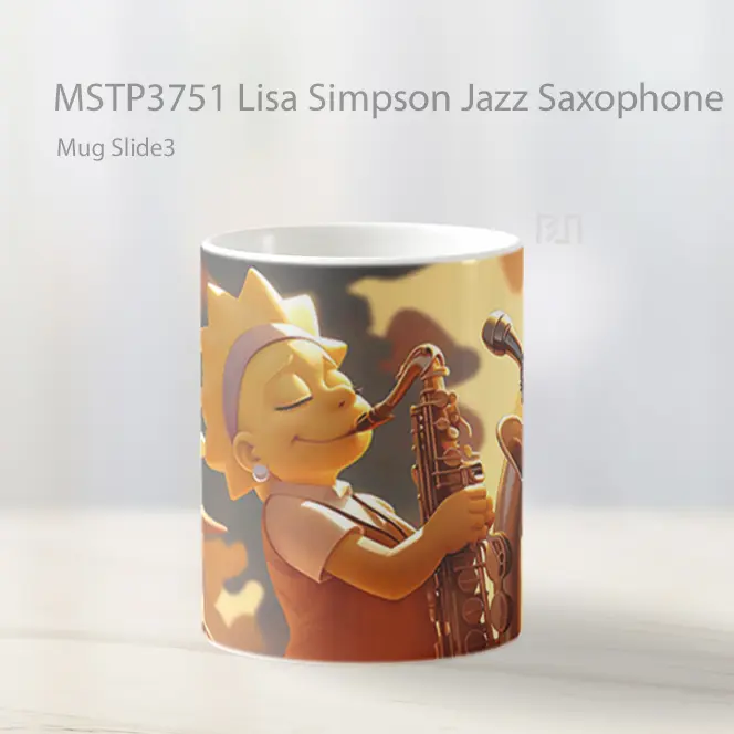 Lisa Simpson Jazz Saxophone Mug Gelas Keramik MSTP3751 - All-side / Desain