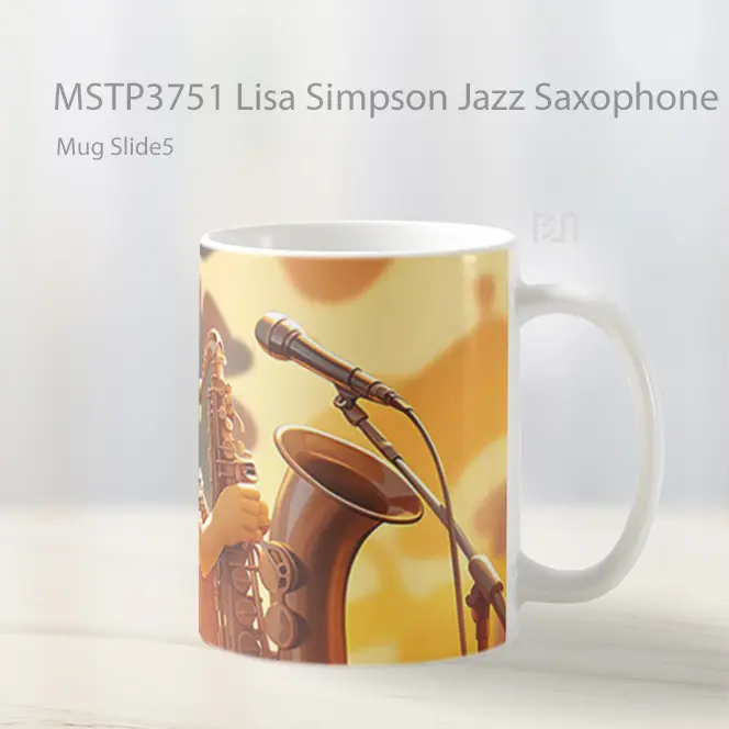Lisa Simpson Jazz Saxophone Mug Gelas Keramik MSTP3751 - All-side / Desain