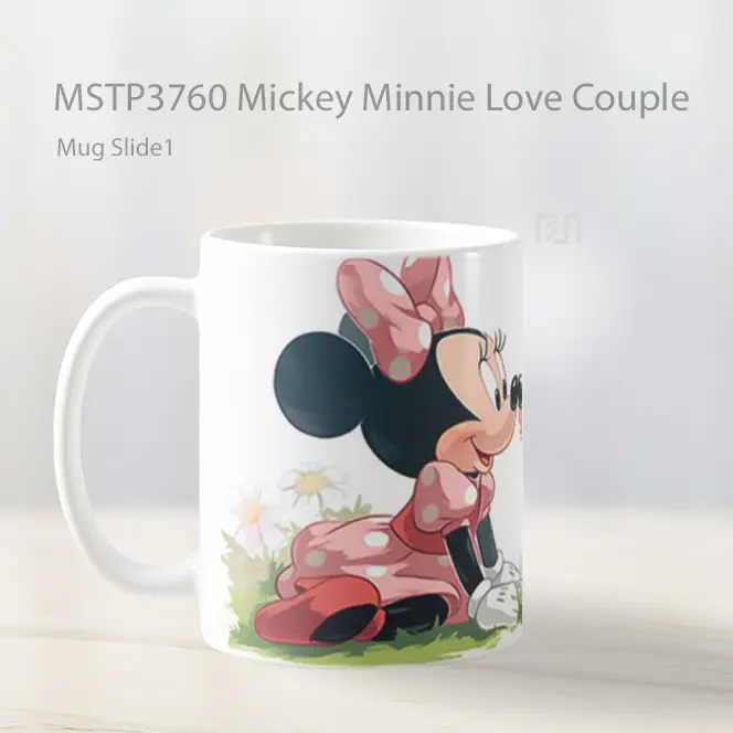 Mickey Minnie Love Couple Mug Gelas Keramik MSTP3760 - All-side / Desain