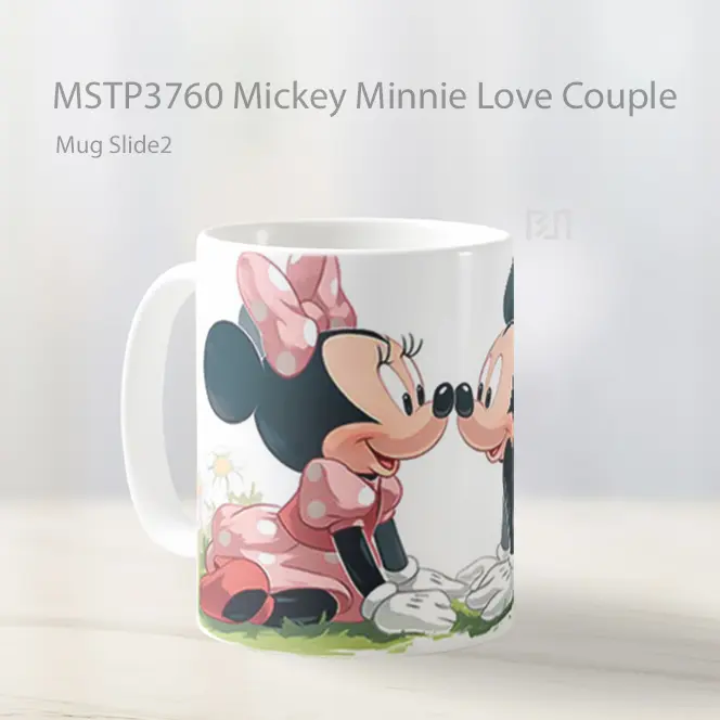 Mickey Minnie Love Couple Mug Gelas Keramik MSTP3760 - All-side / Desain