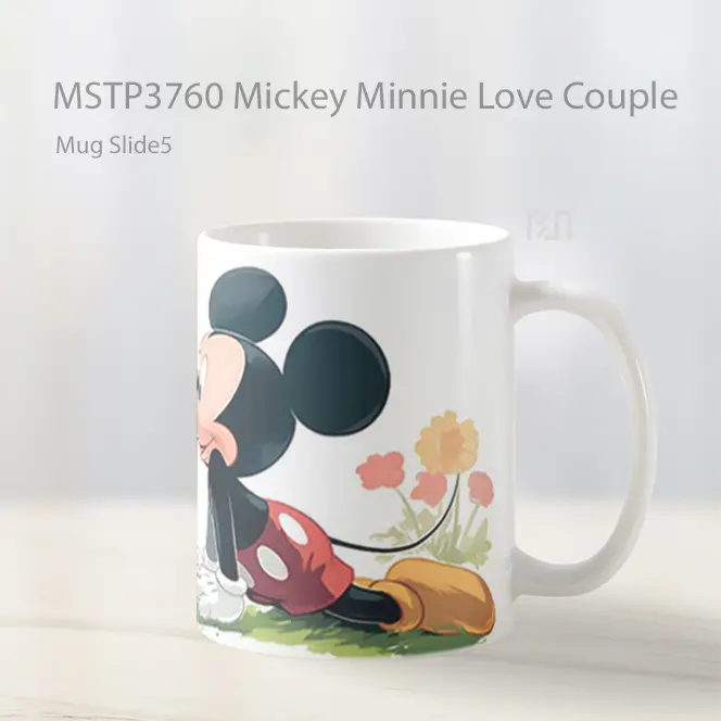 Mickey Minnie Love Couple Mug Gelas Keramik MSTP3760 - All-side / Desain