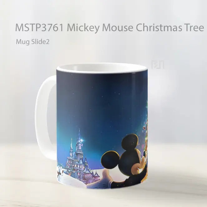 Mickey Mouse Christmas Tree Disney Mug Gelas Keramik MSTP3761 - All-side / Desain