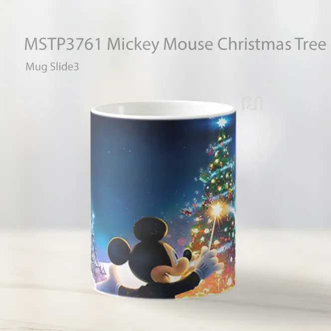 Mickey Mouse Christmas Tree Disney Mug Gelas Keramik MSTP3761 - All-side / Desain