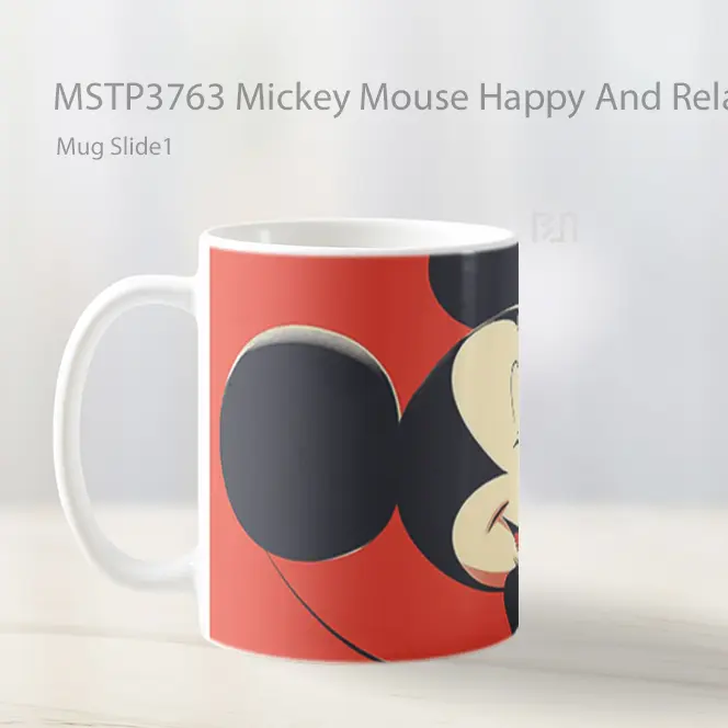 Mickey Mouse Happy And Relaxed Mug Gelas Keramik MSTP3763 - All-side / Desain