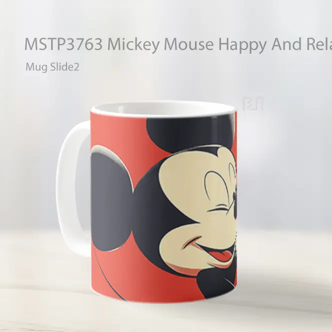 Mickey Mouse Happy And Relaxed Mug Gelas Keramik MSTP3763 - All-side / Desain