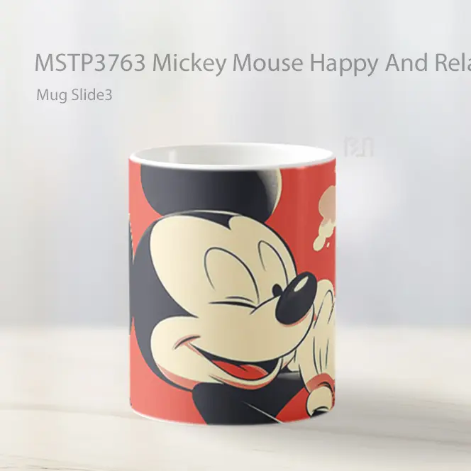 Mickey Mouse Happy And Relaxed Mug Gelas Keramik MSTP3763 - All-side / Desain