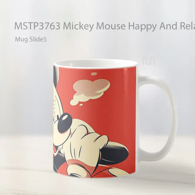 Mickey Mouse Happy And Relaxed Mug Gelas Keramik MSTP3763 - All-side / Desain