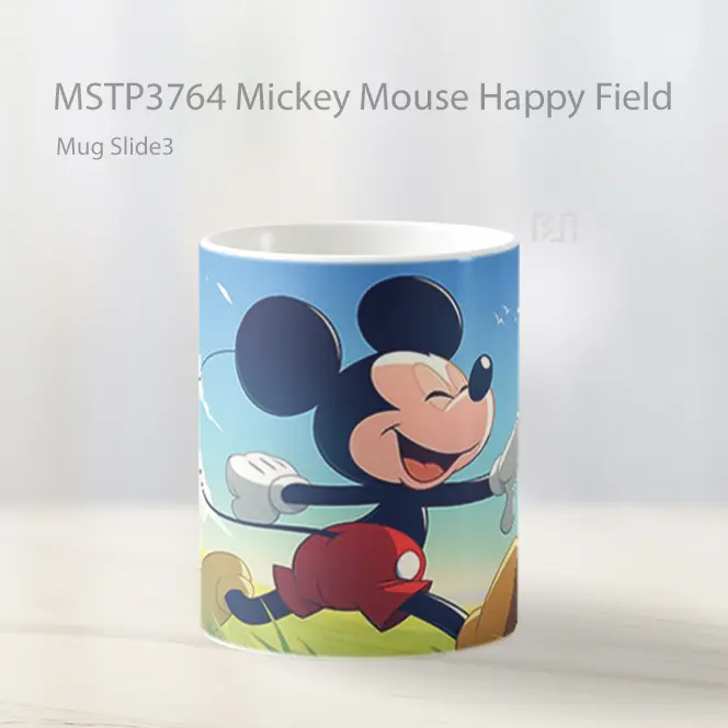 Mickey Mouse Happy Field Mug Gelas Keramik MSTP3764 - All-side / Desain