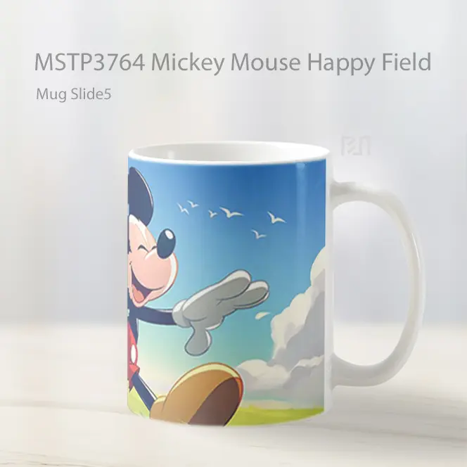 Mickey Mouse Happy Field Mug Gelas Keramik MSTP3764 - All-side / Desain