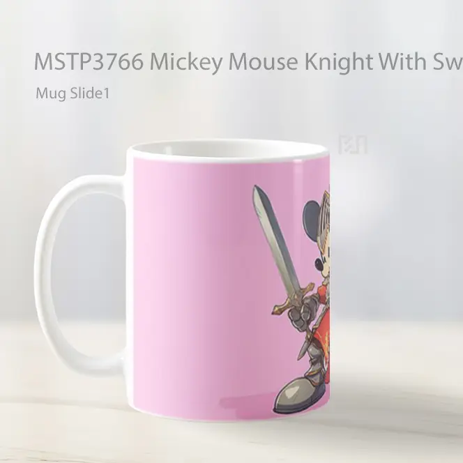 Mickey Mouse Knight With Sword And Armor Mug Gelas Keramik MSTP3766 - All-side / Desain