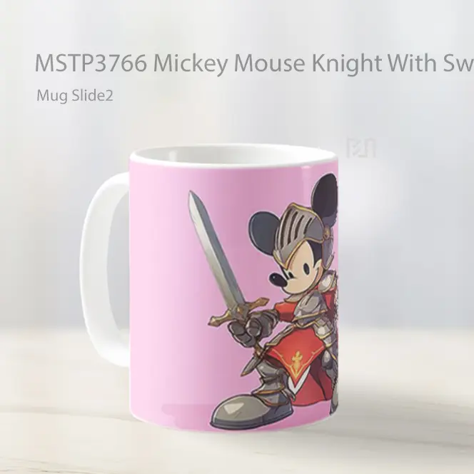 Mickey Mouse Knight With Sword And Armor Mug Gelas Keramik MSTP3766 - All-side / Desain