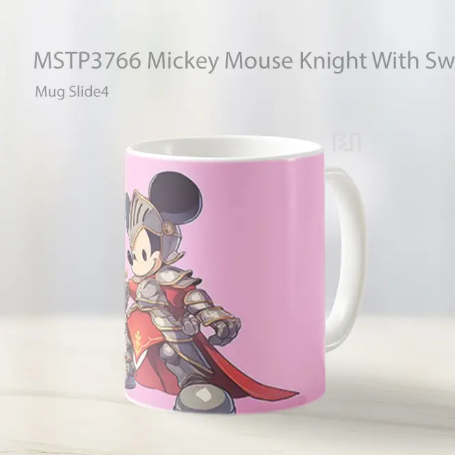 Mickey Mouse Knight With Sword And Armor Mug Gelas Keramik MSTP3766