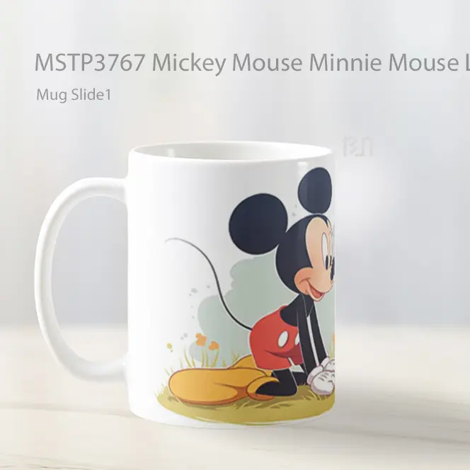 Mickey Mouse Minnie Mouse Love Romance Mug Gelas Keramik MSTP3767 - All-side / Desain