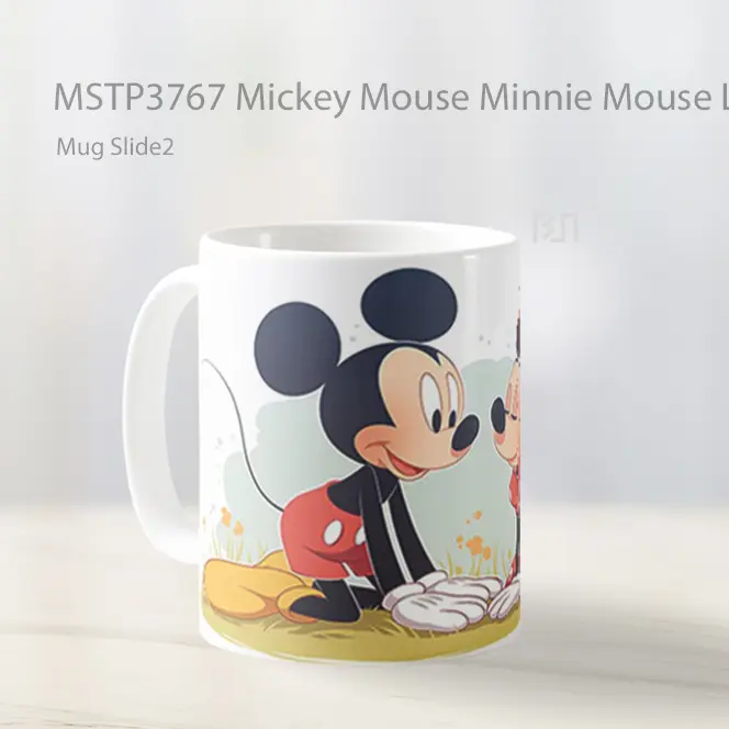 Mickey Mouse Minnie Mouse Love Romance Mug Gelas Keramik MSTP3767 - All-side / Desain