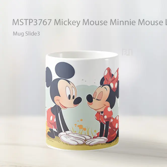 Mickey Mouse Minnie Mouse Love Romance Mug Gelas Keramik MSTP3767 - All-side / Desain