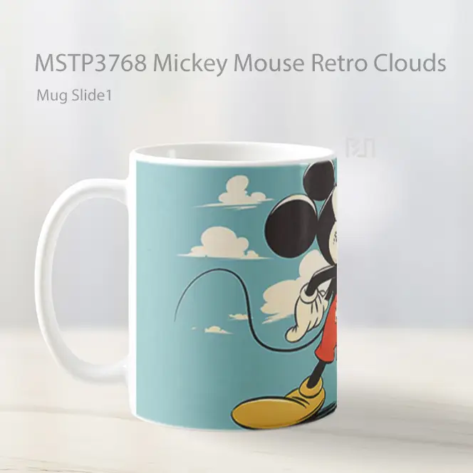 Mickey Mouse Retro Clouds Mug Gelas Keramik MSTP3768 - All-side / Desain