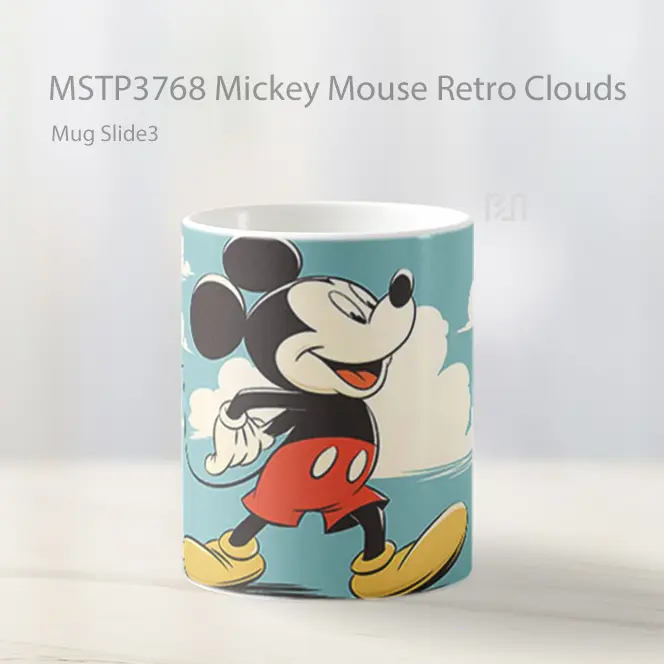 Mickey Mouse Retro Clouds Mug Gelas Keramik MSTP3768 - All-side / Desain