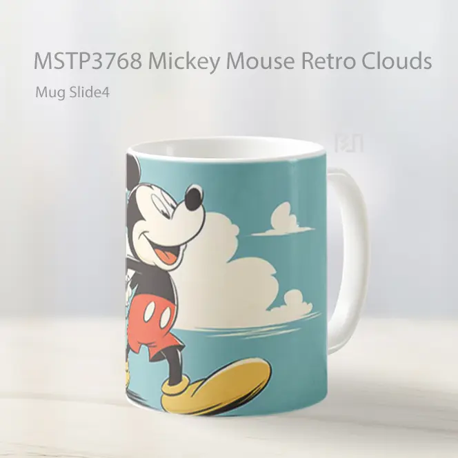 Mickey Mouse Retro Clouds Mug Gelas Keramik MSTP3768