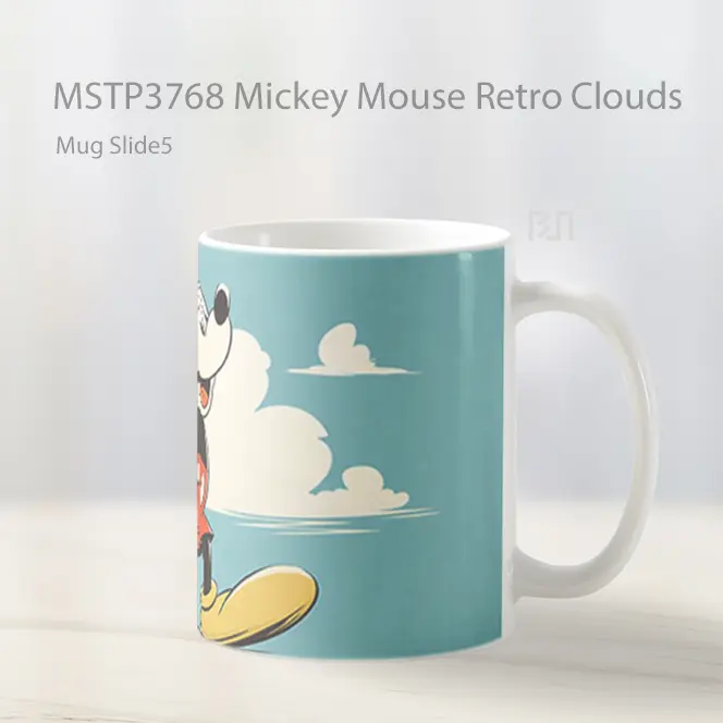 Mickey Mouse Retro Clouds Mug Gelas Keramik MSTP3768 - All-side / Desain