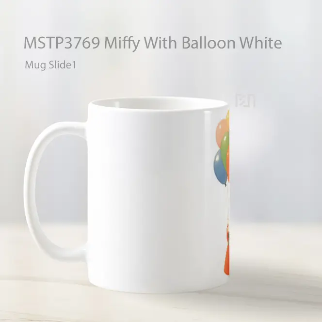 Miffy With Balloon White Mug Gelas Keramik MSTP3769 - All-side / Desain