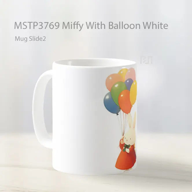 Miffy With Balloon White Mug Gelas Keramik MSTP3769 - All-side / Desain