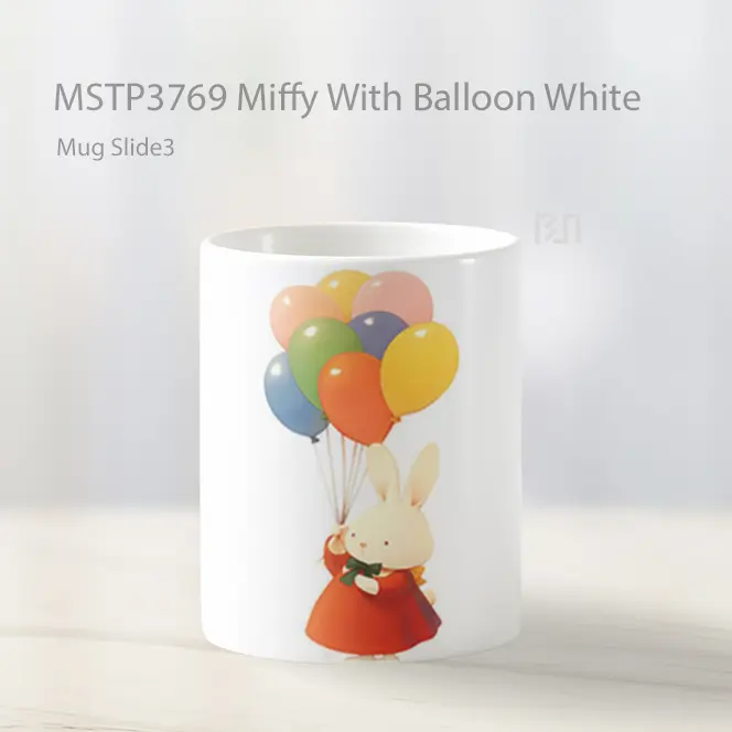 Miffy With Balloon White Mug Gelas Keramik MSTP3769 - All-side / Desain