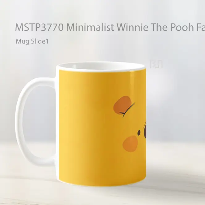 Minimalist Winnie The Pooh Face Outline Mug Gelas Keramik MSTP3770 - All-side / Desain