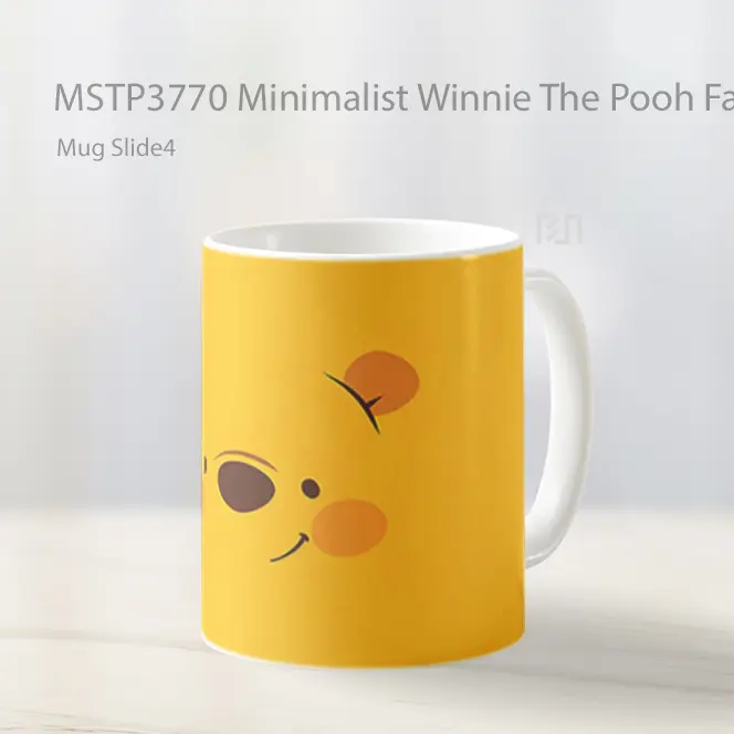 Minimalist Winnie The Pooh Face Outline Mug Gelas Keramik MSTP3770