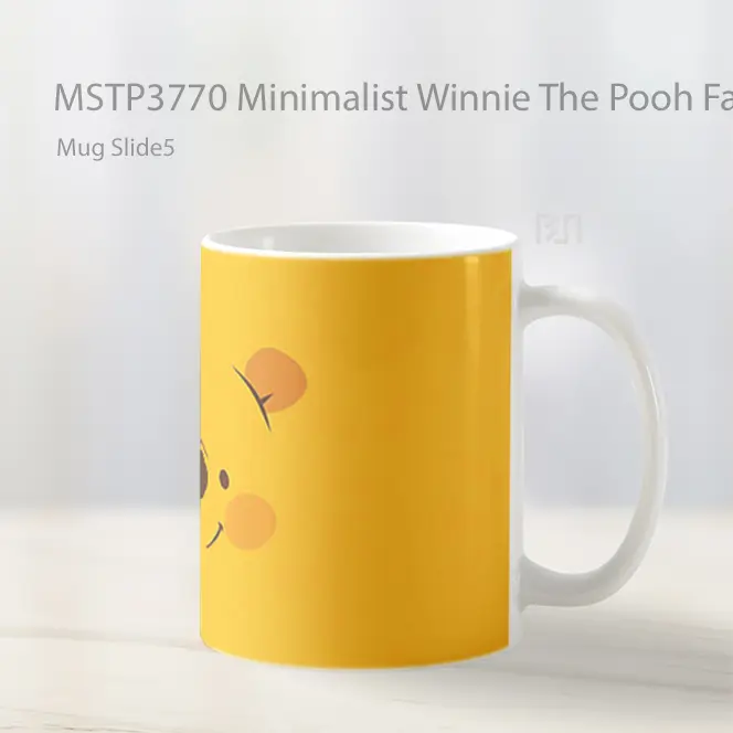 Minimalist Winnie The Pooh Face Outline Mug Gelas Keramik MSTP3770 - All-side / Desain