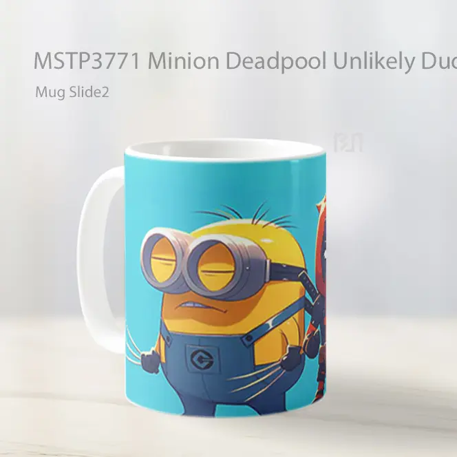 Minion Deadpool Unlikely Duo Mug Gelas Keramik MSTP3771 - All-side / Desain