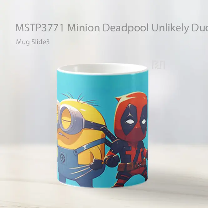 Minion Deadpool Unlikely Duo Mug Gelas Keramik MSTP3771 - All-side / Desain