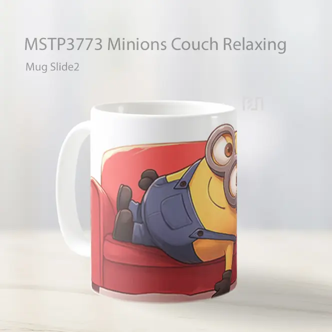 Minions Couch Relaxing Mug Gelas Keramik MSTP3773 - All-side / Desain