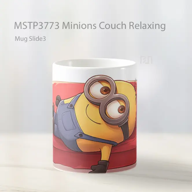Minions Couch Relaxing Mug Gelas Keramik MSTP3773 - All-side / Desain