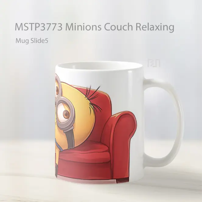 Minions Couch Relaxing Mug Gelas Keramik MSTP3773 - All-side / Desain