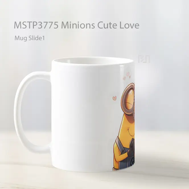 Minions Cute Love Mug Gelas Keramik MSTP3775 - All-side / Desain