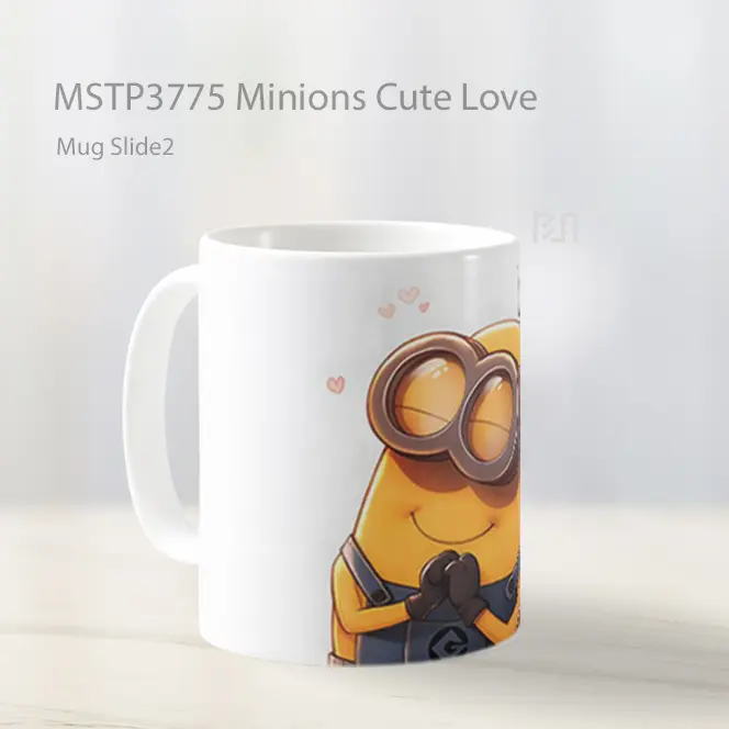 Minions Cute Love Mug Gelas Keramik MSTP3775 - All-side / Desain