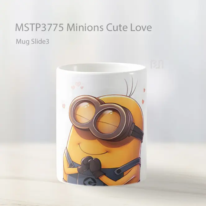 Minions Cute Love Mug Gelas Keramik MSTP3775 - All-side / Desain