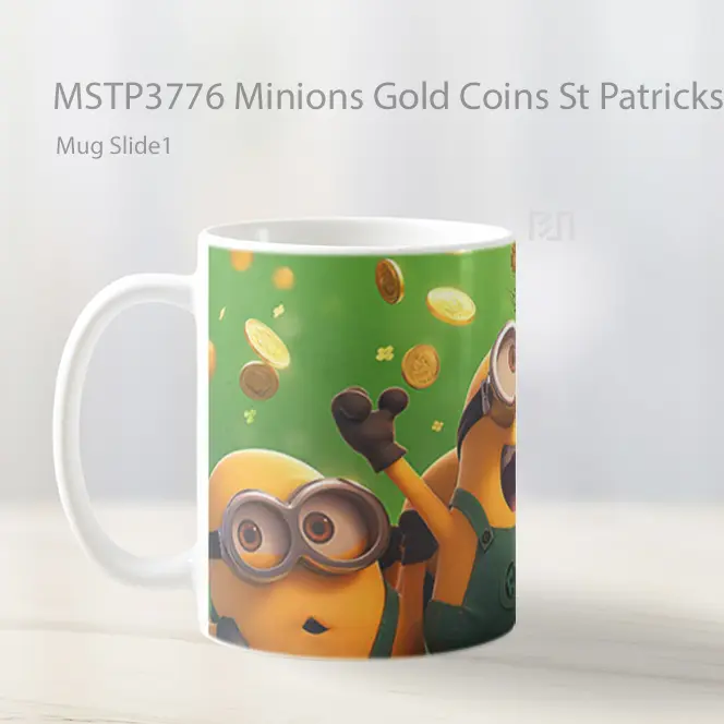 Minions Gold Coins St Patricks Day Mug Gelas Keramik MSTP3776 - All-side / Desain