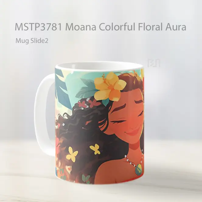 Moana Colorful Floral Aura Mug Gelas Keramik MSTP3781 - All-side / Desain